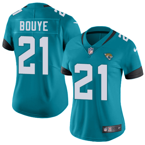 Nike Jacksonville Jaguars #21 A.J. Bouye Teal Green Alternate Women Stitched NFL Vapor Untouchable Limited Jersey->women nfl jersey->Women Jersey